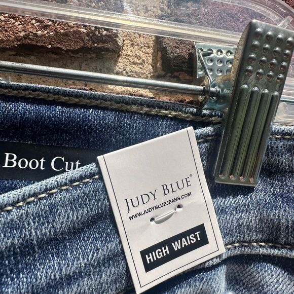 Judy Blue high waist fringe bootcut jeans 13 /31 NWT - Picture 5 of 11